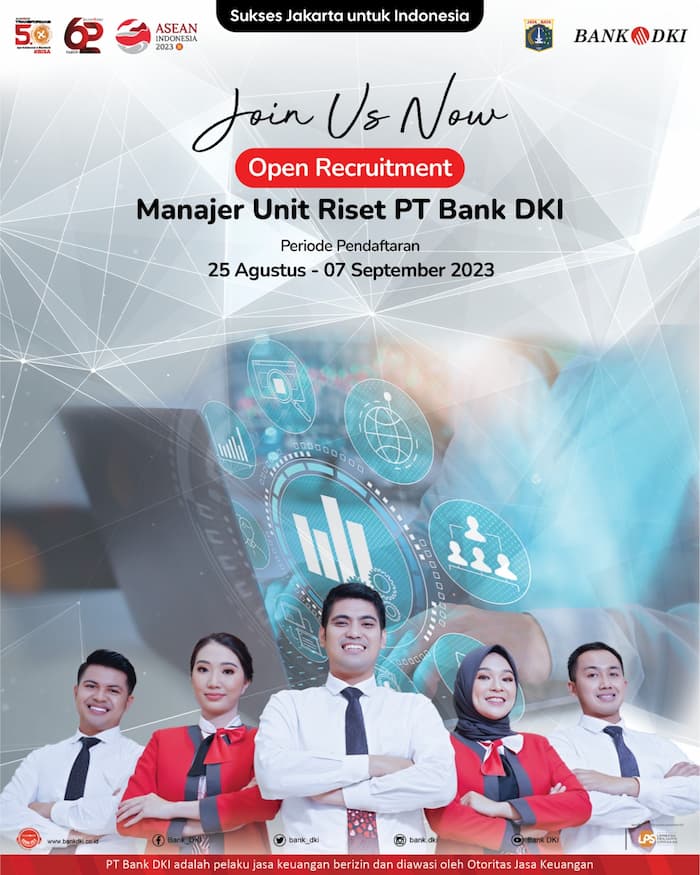 Info Loker Manajer Unit Riset di PT Bank DKI untuk lulusan S1